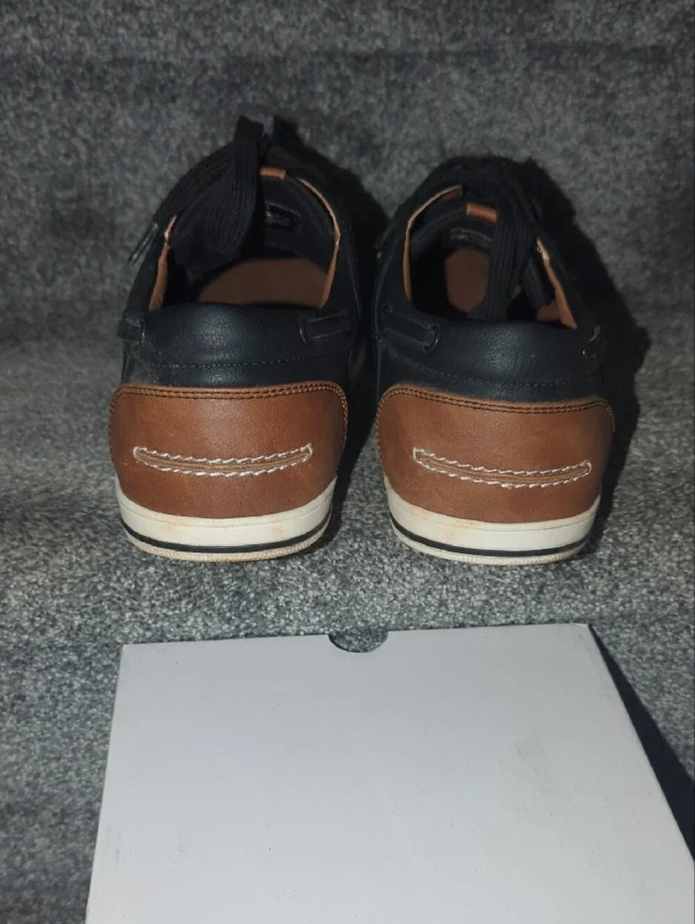 Sonoma Men’s Black Boat Shoes with Tan Laces